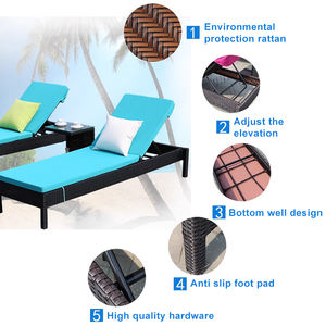 Tumbonas modernas de mimbre para exteriores, cómodas tumbonas para el sol - Product Image 4