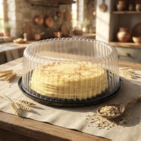 Boîtes d'emballage pour gâteaux jetables en PET recyclé Lesui, contenants ronds en plastique de 12 pouces avec couvercle transparent