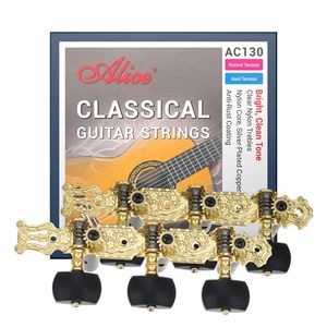 <span class=keywords><strong>Cuerdas</strong></span> <span class=keywords><strong>de</strong></span> Nailon Clásicas Alice para <span class=keywords><strong>Guitarra</strong></span>, 6 <span class=keywords><strong>Cuerdas</strong></span>, Recubrimiento Plateado (AC130), Tensión Normal 28-43, con Clavijeros - Product Image 1