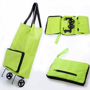 New Creative Design Reusable Multi-functional <b>Trolley</b> Shopping Bags with Logos Cart <b>Foldable</b> Letter Pattern Grocery Bag - Product Image 1