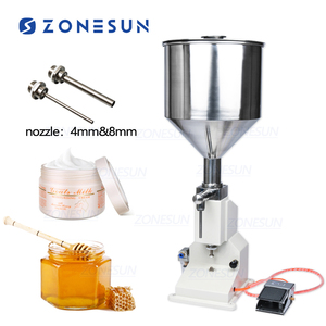 ZONESUN Bán Tự Động Khí Nén Dán Điền Máy Cho Kem Dầu Gội Mỹ Phẩm Dán Phụ (5 ~ 50Ml) Cung Cấp - Product Image 1