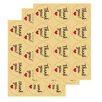 Vente en gros transfrontalière d'étiquettes adhésives de remerciement en papier kraft imprimé, de forme circulaire, pour usage agricole