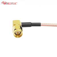 BNC femelle Jack cloison écrou vers SMA mâle Angle droit RF câble en queue de cochon 50ohm RG316 75ohm RG179 cavalier d'assemblage de câble coaxial coaxial