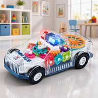 Jouet de voiture de police transparent à succès avec rotation à 360°, son et lumière, éducatif STEM, meilleur cadeau pour enfants