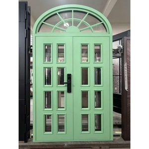 Porta d'Ingresso a <span class=keywords><strong>Doppia</strong></span> <span class=keywords><strong>Anta</strong></span> in Lega di Zinco e Alluminio Pressofuso, Antieffrazione, Design Moderno Minimalista per Ingressi Rurali - Product Image 1