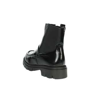 Bottines basses pour femmes en cuir verni noir à semelle épaisse, bottines tendance - Product Image 2