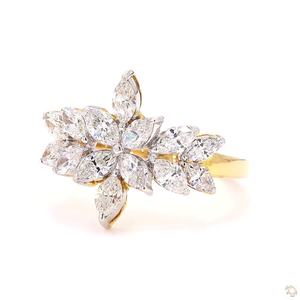 แหวนเพชรทองคำขาวหรูหราสำหรับผู้หญิง ประกายระยิบระยับ ของขวัญเครื่องประดับชั้นดีสำหรับงานแต่งงาน งานหมั้น ดีไซน์คลาสสิกมีสไตล์ - Product Image 5