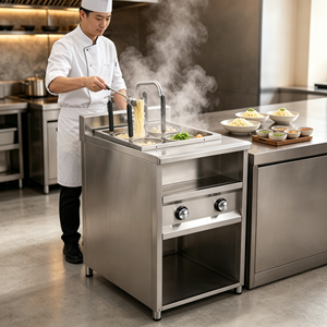 Cocedor de Pasta Vertical de 4 Orificios a Gas, 2800pa, Acero Inoxidable, Comercial, para Catering, Restaurantes y Cocinas - Product Image 4