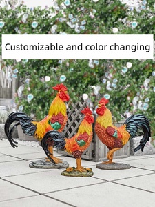 Vente en gros résine personnalisable artisanat extérieur simulation coq <span class=keywords><strong>poule</strong></span> volaille décoration pour terres agricoles restaurant extérieur - Product Image 5