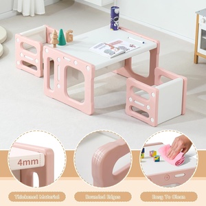 Ensemble de meubles modulaires Montessori SINKIPA pour enfants, bureau et chaise en plastique pour tout-petits, <span class=keywords><strong>table</strong></span> d'activités, étagère pour chambre à coucher, utilisation en appartement - Product Image 3