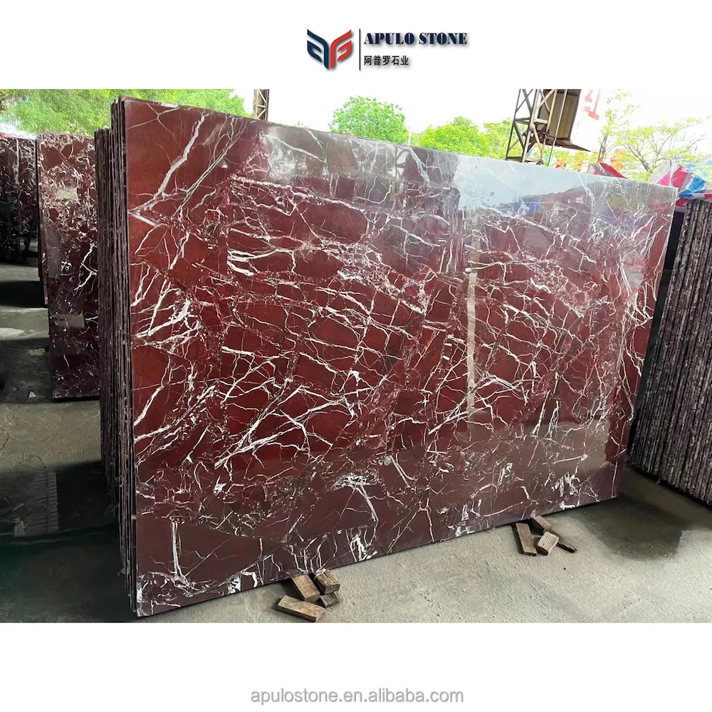 High Grade Factory Red Marble Tiles Rosso Levanto Polished Marble Slabs Red Polished Rosso Antico Purple Floor Covering Tiles
