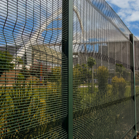 Panneau de clôture anti-escalade en acier 358, maille soudée galvanisée 3 pouces x 0,5 pouce, clôture haute sécurité pour postes de transformation et centres de données