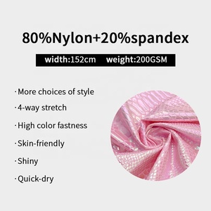 Thấp Moq Tùy Chỉnh Co Giãn Thần Bí Holographic Động Vật In Kim Loại Lá Nylon Spandex Vải Gymastics Khiêu Vũ Mặc Quần Áo Bơi Vải - Product Image 2