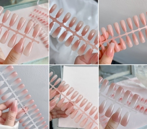 MyBeautyNails <span class=keywords><strong>Ongles</strong></span> à pression Gel mat Vernis à pression Uv Blush coloré Ombre Aura Design français <span class=keywords><strong>Ongles</strong></span> courts <span class=keywords><strong>Faux</strong></span> <span class=keywords><strong>ongles</strong></span> - Product Image 4