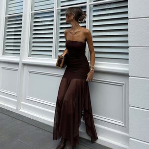 Maxfree Robe longue sans bretelles en maille naturelle pour femme, nouvelle collection transfrontalière - Product Image 4