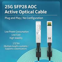 25G SFP28 AOC Aktif Optik Kablo 1-100M Özel Uzunlukta Hot-plug Tak Çalıştır 5G Çok Modlu Veri Merkezi Anahtarı için Fabrikadan Doğrudan
