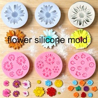 Wiederverwendbare Hitzebeständige Spülmaschinenfeste DIY Fondant Kuchen Backform Gänseblümchen Sonnenblume Silikonform für Kuchendekoration