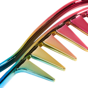 Iridescent <b>Wide</b> Tooth <b>Comb</b> Large Salon Styling Tool Zinc Alloy Vibrant Colors - Product Image 3