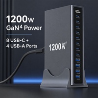 Hub de charge de bureau 1200W avec logo personnalisé, station d'alimentation multi-ports 8C4A, service OEM pour ordinateurs portables, tablettes, iPhone, Samsung