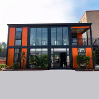 Maison préfabriquée en conteneur à structure en acier pour bureau de luxe à double étage petite villa