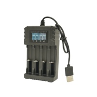 Cargador de Baterías Inteligente con Pantalla LCD y 4 Ranuras, Alimentado por USB, con Apagado Automático, Compatible Universalmente con Baterías AA, AAA, NiMH y Li-ion para Cámara