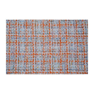 Tissu en tweed fantaisie de qualité supérieure fabriqué en Corée, blanc-orange-bleu multicolore, tissu textile tissé sur mesure OEM & ODM - Product Image 1