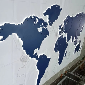 Công ty Văn hóa doanh nghiệp hình nền tường Logo âm thanh nổi tùy chỉnh thép không gỉ trở lại biển quảng cáo phát sáng Trung Quốc bản đồ thế giới - Product Image 3