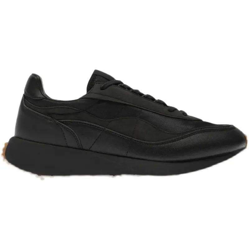 2022 Fashion Breathable Leather Casual Canvas Shoes Men's Black Leisure Sneakers For Men Sports
