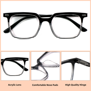 Bán buôn Kính Đọc Sách nam thời trang chống ánh sáng màu xanh khung vuông biểu tượng tùy chỉnh kính đọc sách cho Unisex - Product Image 5