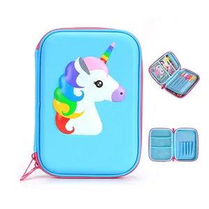 Multifunktions-Kinder New EVA Pencil Case EVA Pu Leder Pencil Case Einhorn EVA Case