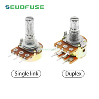 Potentiomètre rotatif de contrôle de vitesse de Volume à double canal WH148 de haute qualité 15MM 20MM 3Pin 6Pin B1K ~ B1M