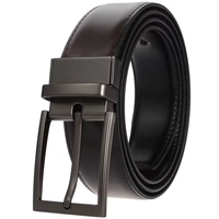 Ceintures en cuir véritable réversibles de haute qualité LY35-22294-1 avec logo personnalisé, ceintures en cuir pour hommes, authentiques avec boucle à ardillon