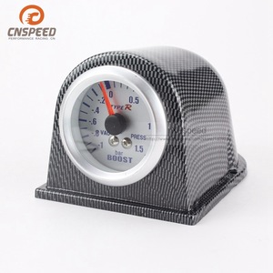CNSPEED 52mm Boost <b>Gauge</b> Carbon Fiber Cover Portable Car Instrument Panel Mount - Product Image 1