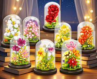 Ensemble de jouets de construction micro-blocs DIY Rose Tournesol avec couvercle anti-poussière