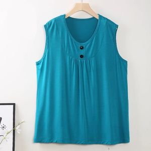 Plus Size Women's Sleeveless Tank Top Loose Fit Solid Color Acrylic Knitted Summer Top - Product Image 4