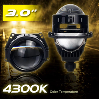 GOODZOOM 4300K Faro Delantero Bi-LED de 3 Pulgadas, Lente de Proyector Bi-LED de 3.0 Pulgadas, Proyector Bi-LED Blanco Cálido de 3 Pulgadas para Automóvil
