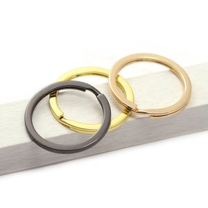 Porte-clés de 30mm en alliage métallique pour bricolage, porte-clés rond plat, accessoires porte-clés pour fabrication de bijoux - Product Image 4