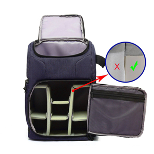 Nouveau sac à dos pour ordinateur portable résistant à deux compartiments, 100% tissu recyclé RPET, imperméable, sac à dos pour appareil photo reflex numérique, résistant aux chocs - Product Image 2
