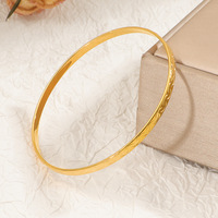 Brazalete de Acero Inoxidable 316L Chapado en Oro Que No Se Deslustra, Diseño de Sonrisa Completamente Cerrado, Nuevo y Moderno, Regalo para Mujer, TGSZ3012