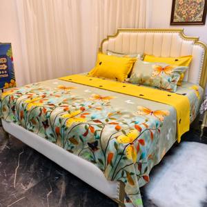 Ready to Ship 6 Piece Cotton <strong>Bed</strong> <strong>Sheet</strong> Set King Size Flat Fitted <strong>Sheet</strong> with Pillowcases <strong>Floral</strong> Printed Bedding - Product Image 3