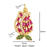 Mode romantique doux coloré Rose soleil Lotus fleur arbre pendentif à breloque, émail pièce arc-en-ciel fille cadeau fête bijoux approvisionnement L56
