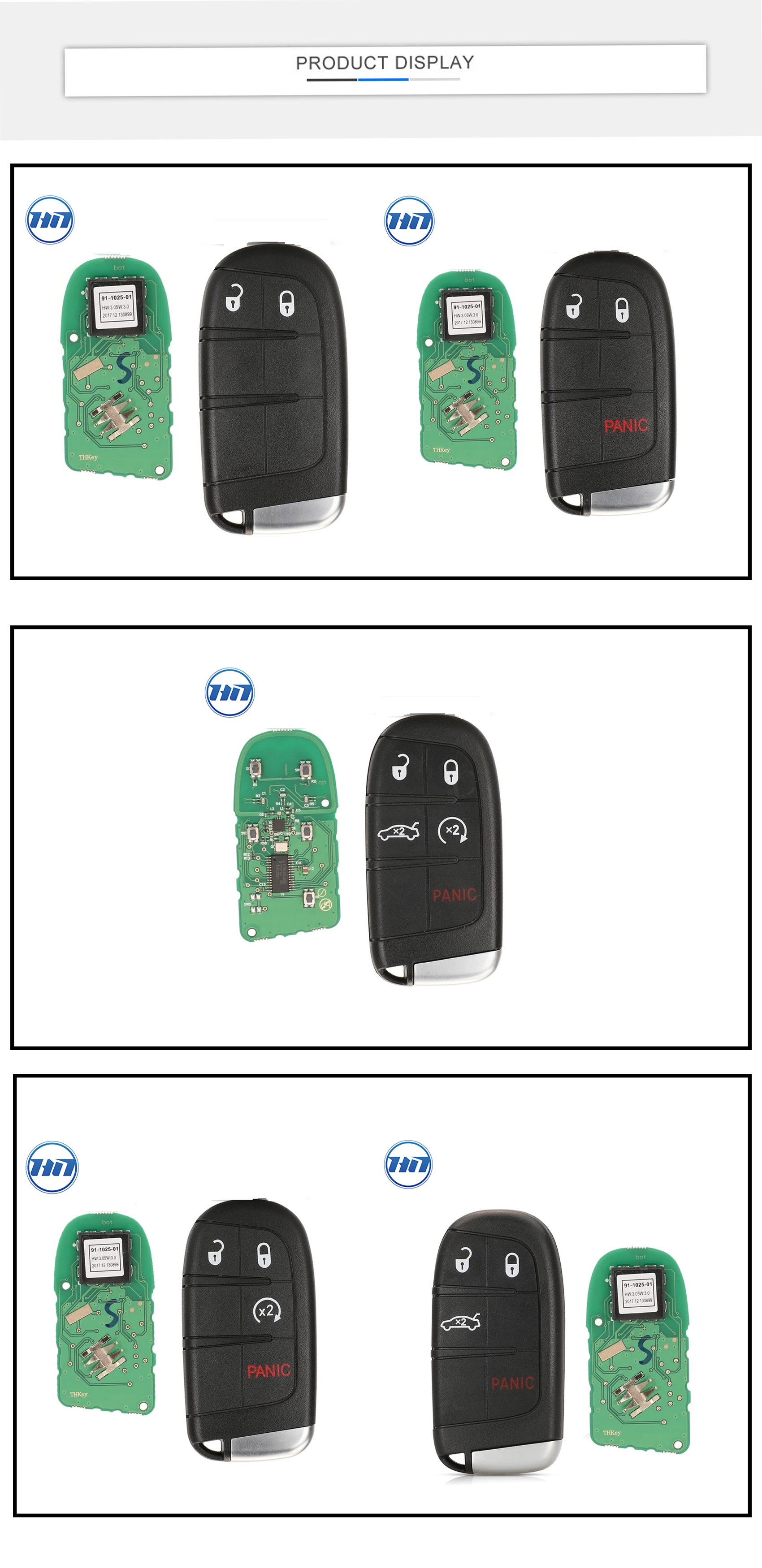 Aftermarket Smart Remote Car Key Fob 2/3/4/5Button 433MHz ID46 For Chrysler Dodge Jeep FCCID M3N-40821302