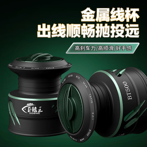 Carrete de pesca giratorio Trio, carrete de metal para mano derecha, relación de engranajes 5.2:1, carrete de lanzamiento largo para pesca con señuelos artificiales. - Product Image 4