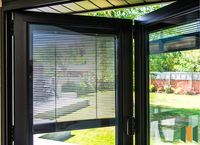 Lukliving Fácil de instalar Persianas integradas Ventanas entre vidrio aislante Ventanas fijas de aluminio Persianas fáciles de limpiar entre vidrio