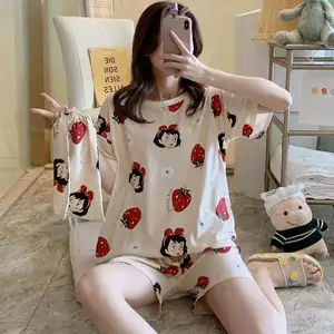Fabriek Directe Verkoop 100% Katoen Vrouwen Nachtkleding Kawaii Vrouwen Kleding Vrouwelijke Display Rekken Pyjama