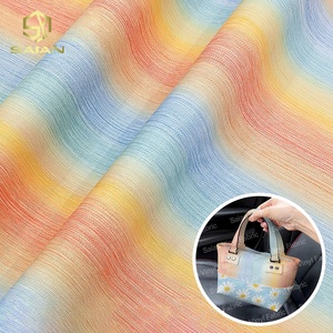 Rouleaux de similicuir PVC à motifs dégradés multicolores arc-en-ciel 7 couleurs pour sacs, chaussures et accessoires - Product Image 1
