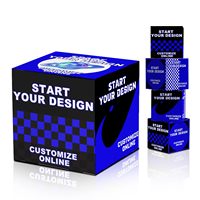 Cube photo personnalisé avec logo, boîtes en carton ondulé imprimées personnalisées 16x16, boîte promotionnelle publicitaire pour salons professionnels