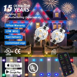 Luces de Navidad Permanentes de 30MM 12V 24V a Todo Color con Forma de Gema, Luces Puntuales, Control por App Inteligente, Impermeables IP68, Certificación UL CUL, Para Aleros - Product Image 1