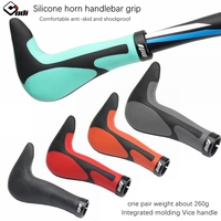 2 uds ODI silicona antideslizante a prueba de golpes 22,2mm manillar integrado moldura cuerno puños conjunto para Brompton MTB BMX bicicleta plegable