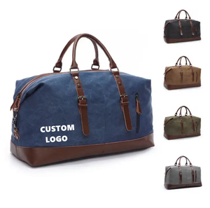 Hoge Kwaliteit Canvas Met Handvat Draagtas Handtas Bagage Weekend 'S Nachts Duffle Bags <span class=keywords><strong>Custom</strong></span> Logo Reistas - Product Image 1
